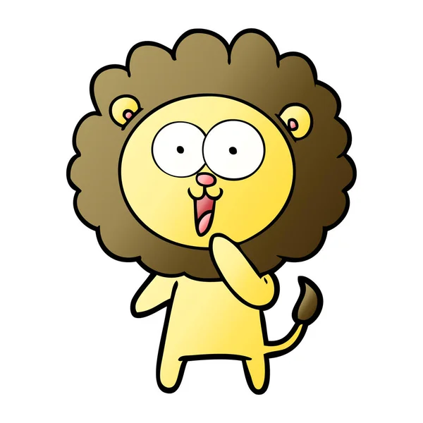Vektorové Ilustrace Šťastný Karikatura Lion — Stockový vektor