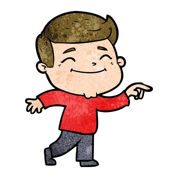 Ilustración Vectorial Hombre Dibujos Animados Feliz — Vector de stock