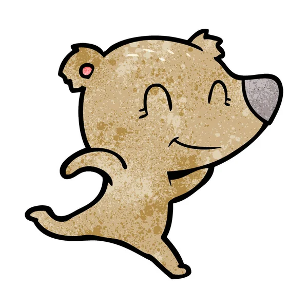 Přátelský Medvěd Běží Kreslený — Stockový vektor