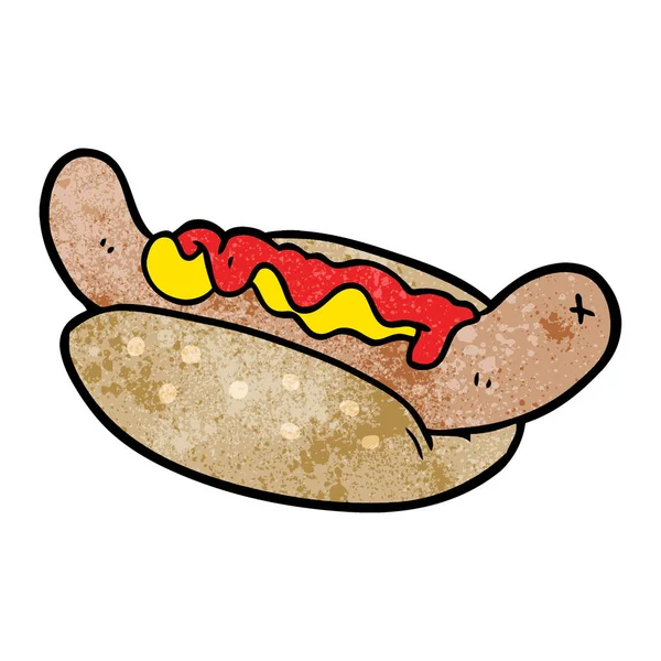 Dessin Animé Frais Savoureux Hot Dog — Image vectorielle