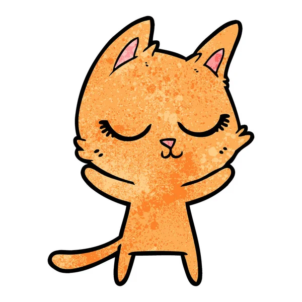Wektor Ilustracja Kot Kreskówka Spokojny — Wektor stockowy