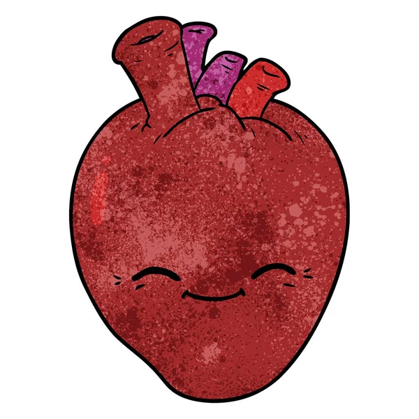 Векторная Иллюстрация Счастливого Сердца Мультфильма — стоковый вектор