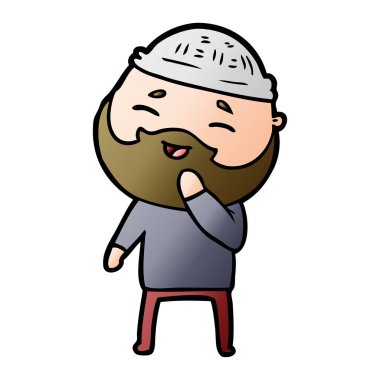 Çizgi film mutlu sakallı adam