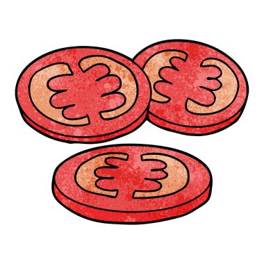 dilimlenmiş domates karikatür vektör çizim