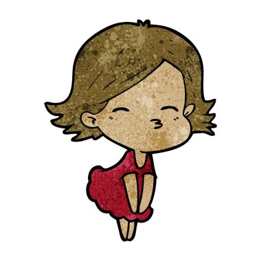 Çizgi filmdeki kadının vektör çizimi