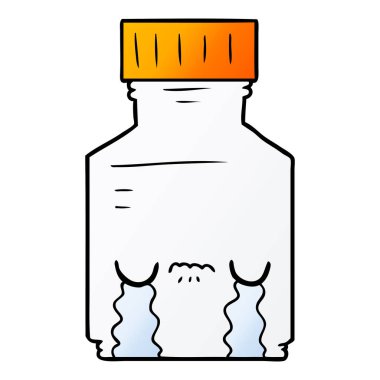 vektör çizim karikatür hap kavanoz