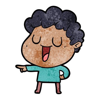 vektör çizim karikatür adam gülen