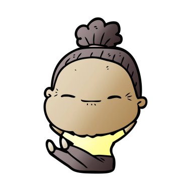 çizgi film huzurlu yaşlı kadın