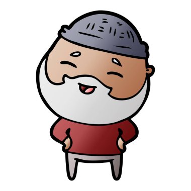 Çizgi film mutlu sakallı adam