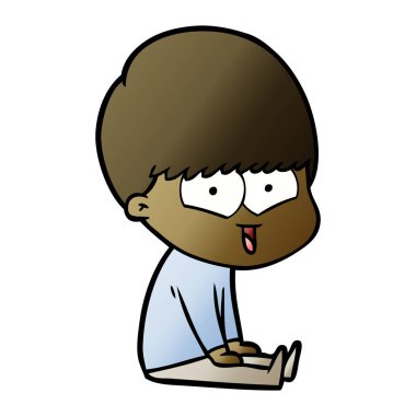 vektör çizim karikatür mutlu çocuk