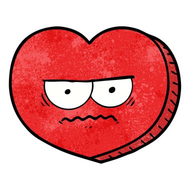 Karikatür kalp çiziminin vektör çizimi