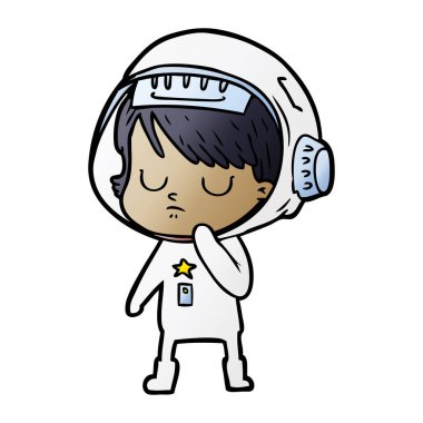 vektör çizim karikatür astronot kadın