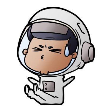 vektör çizim karikatür astronot vurguladı