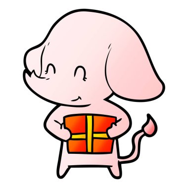 sevimli çizgi fil hediye ile