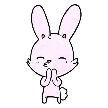 meraklı bunny çizgi vektör çizim