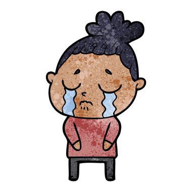 vektör çizim karikatür ağlayan kadın
