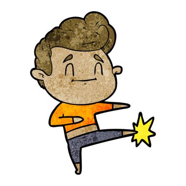 mutlu çizgi film adam vektör çizim