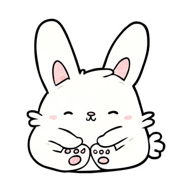 Sevimli çizgi film tavşanı.