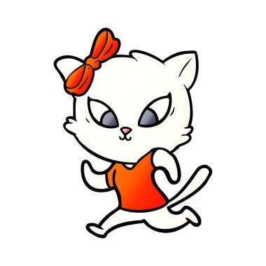 Çizgi film kedisinin vektör çizimi