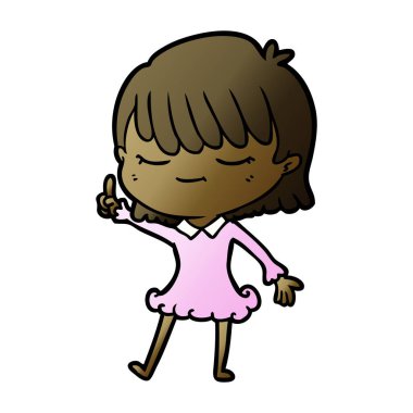 Çizgi filmdeki kadının vektör çizimi