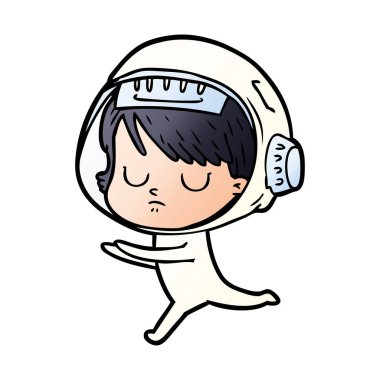 vektör çizim karikatür astronot kadın