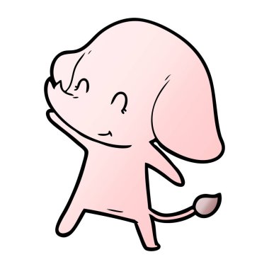 vektör çizim sevimli çizgi fil