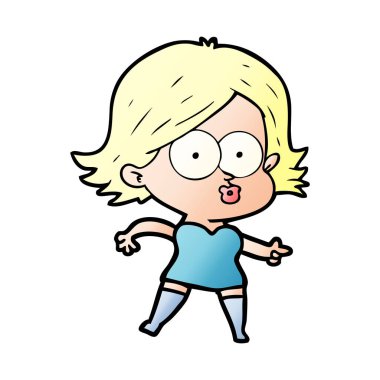 surat asmayı çizgi film kız vektör çizim