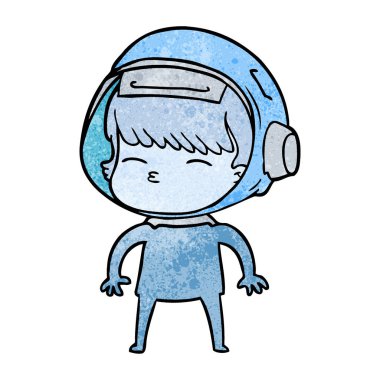 vektör çizim karikatür meraklı astronot