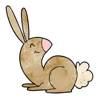 Tatlı çizgi film tavşanının vektör çizimi