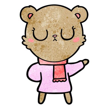 huzurlu karikatür ayı şal