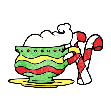 Noel kakao ile şekerler karikatür