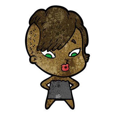 vektör çizim karikatür sürpriz kız