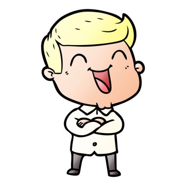 vektör çizim karikatür man gülüyor