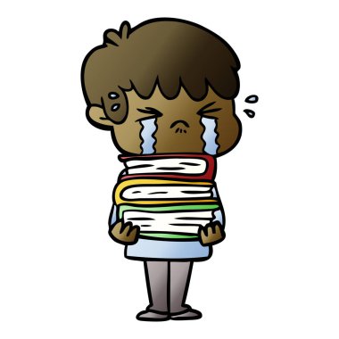 vektör çizim karikatür çocuk ağlıyor
