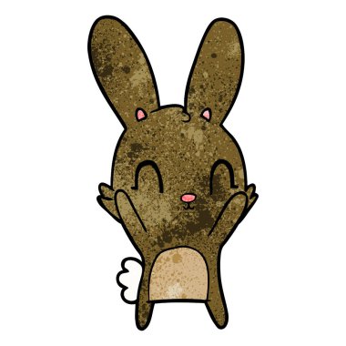 Tatlı çizgi film tavşanının vektör çizimi