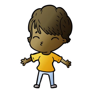 vektör çizim karikatür kadın düşünme