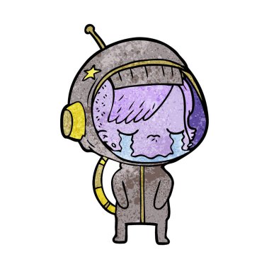 ağlayan astronot kız çizgi film