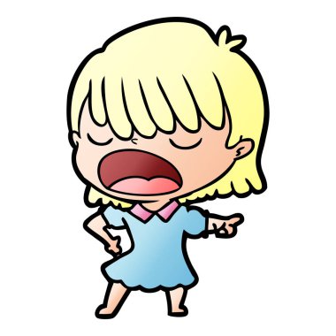 vektör çizim karikatür kadın söz