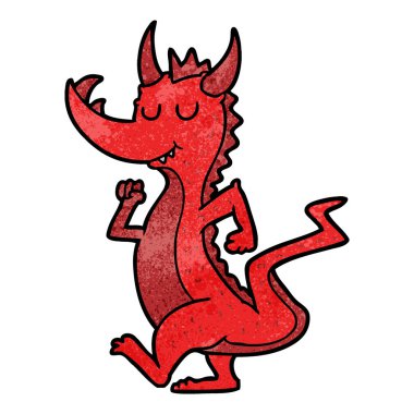 çizgi film sevimli ejderha vektör çizim