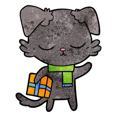 vektör çizim mutlu karikatür köpek