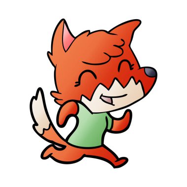 mutlu karikatür fox vektör çizim