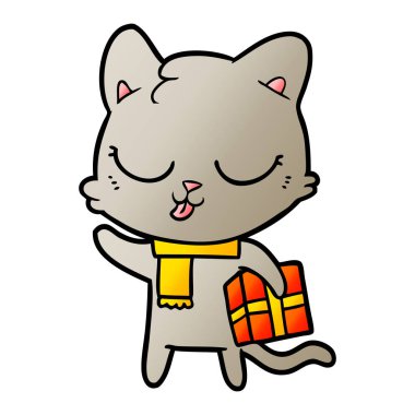 Çizgi film kedisinin vektör çizimi