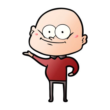 karikatür kel adam bakıyor