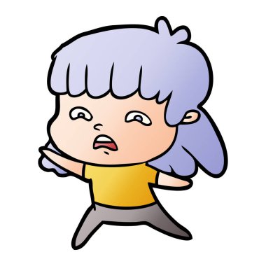 Çizgi filmdeki kadının vektör çizimi