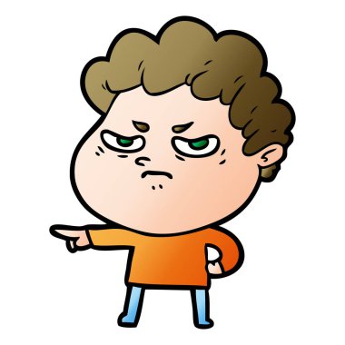 vektör çizim karikatür kızgın adam