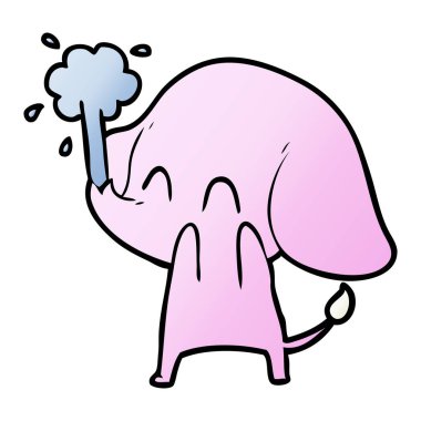 vektör çizim sevimli çizgi fil