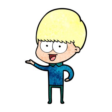 mutlu çizgi film çocuk vektör çizim