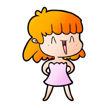 Çizgi filmdeki kadının vektör çizimi