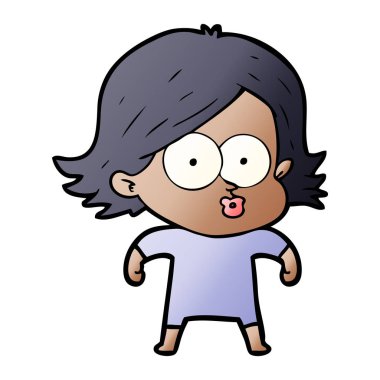 surat asmayı çizgi film kız vektör çizim