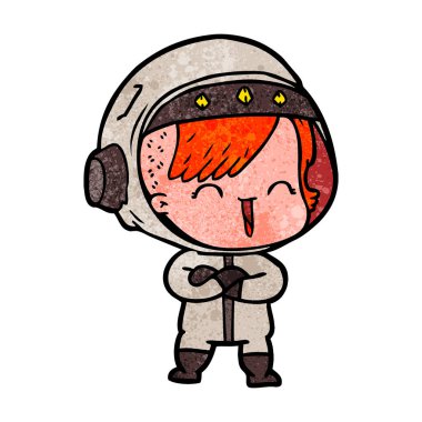 gülen astronot kız çizgi film 